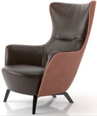 Abschleifender hoher Rückseiten-Leder Recliner-Stuhl-Antilehnsessel-geflügelte Art