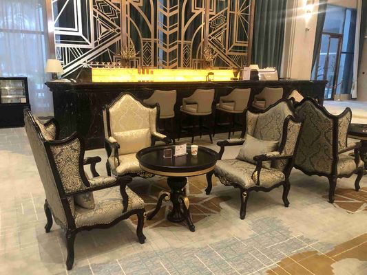 Fünf-Sternehotel-internationales Hotel-Gewohnheits-Speisetisch stellte abgrifffesten wasserdichten kundengebundenen Sofa Set ein