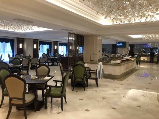 Fünf-Sternehotel-internationales Hotel-Gewohnheits-Speisetisch stellte abgrifffesten wasserdichten kundengebundenen Sofa Set ein