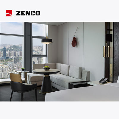Moderne und komfortable Hotel-Schlafzimmermöbel aus Massivholz und Leder