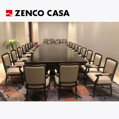 Möbel aus Massivholz Konferenztisch mit Konferenzzessel aus Lederholz