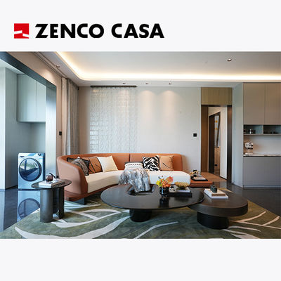 Wohnung Wohnzimmer Möbel Set mit geschwungenem Sofa und Couchtisch
