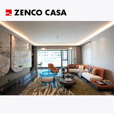 Wohnung Wohnzimmer Möbel Set mit geschwungenem Sofa und Couchtisch