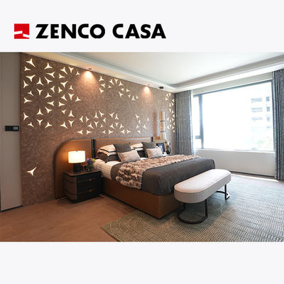 Leichtes Luxus-Schlafzimmermöbel-Set aus einem komfortablen Doppelbett und massivem Holzkopf